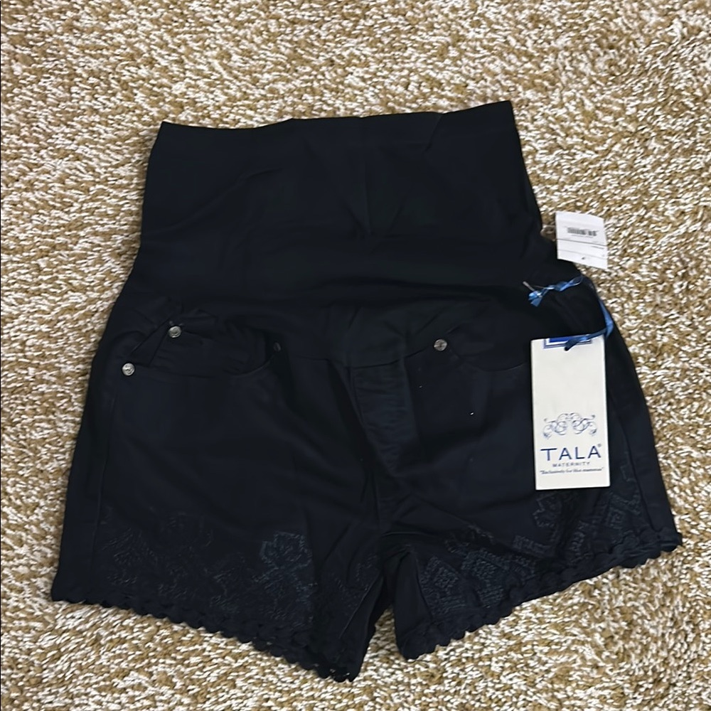 High Waist Black Shorts with Wide Waistband